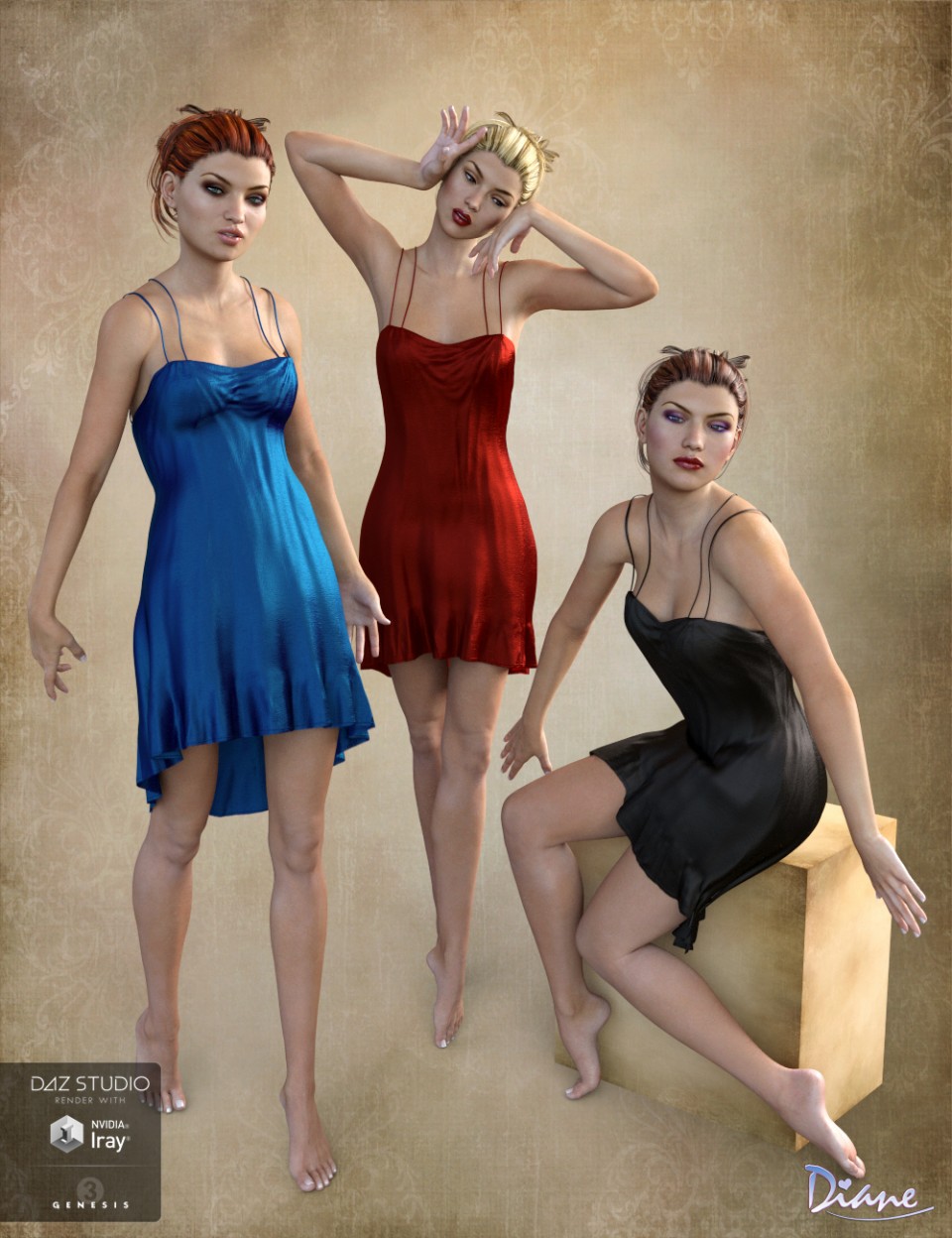 Romantique Poses, Expressions & Backgrounds for Genesis 3 Female(s)_DAZ3DDL