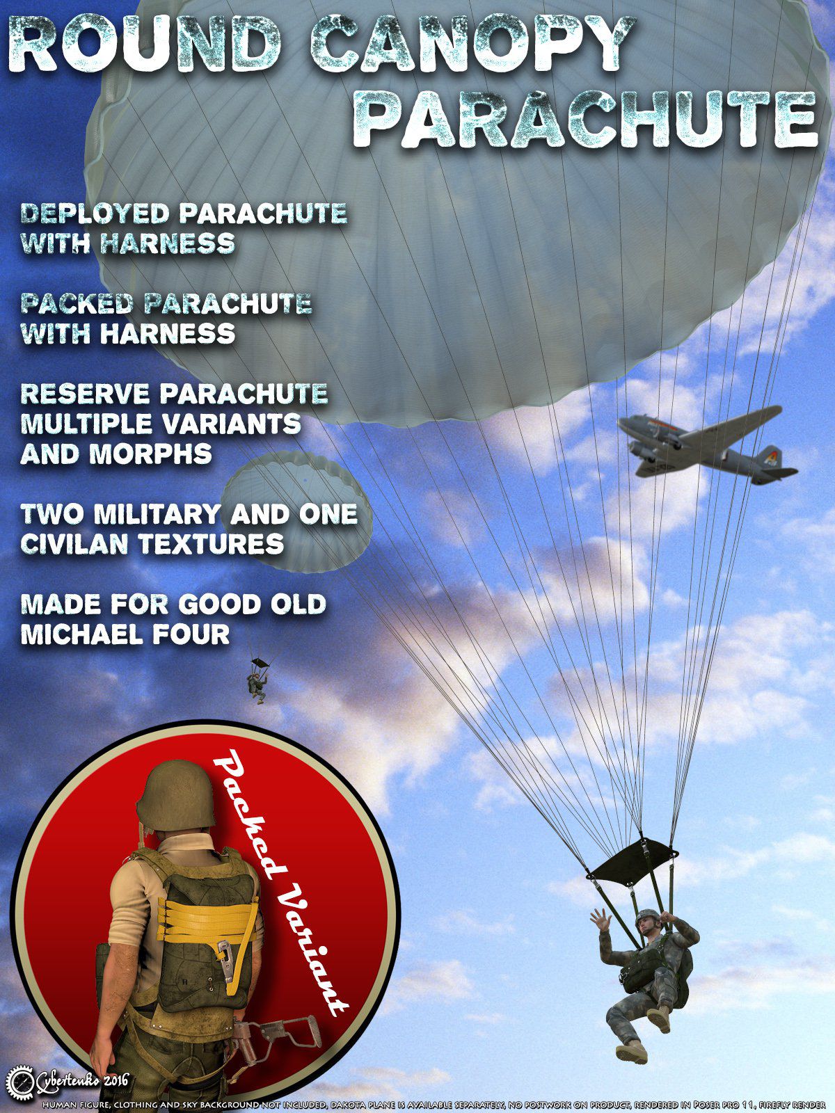 Round Canopy Parachute_DAZ3D下载站