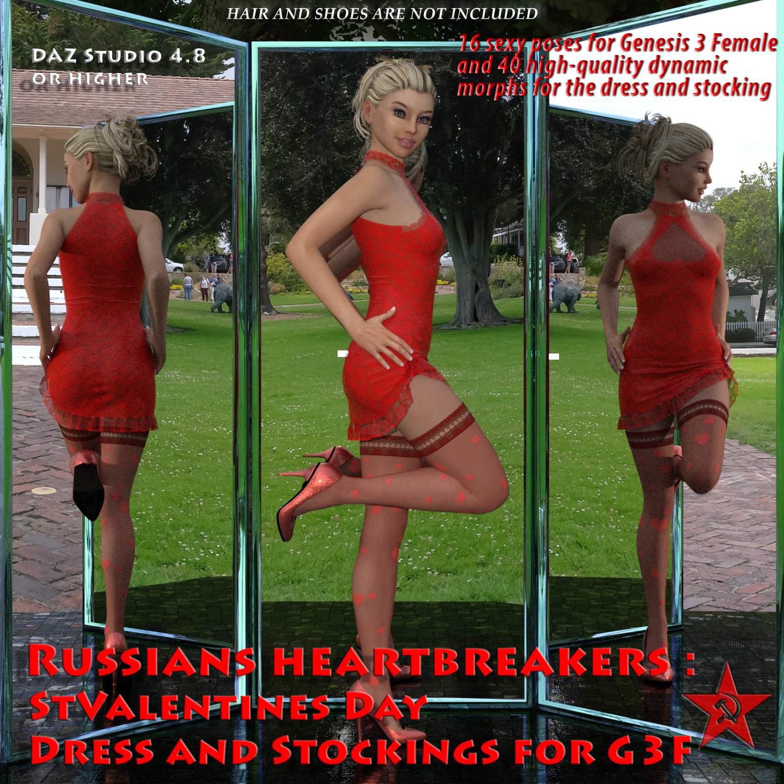 Russians heartbreakers: StValentines Day – Dress and Stockings for G3F_DAZ3DDL