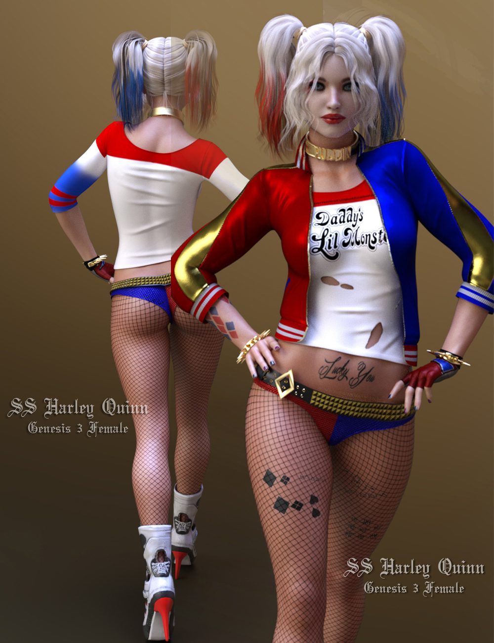 SS Harley Quinn for G3F_DAZ3D下载站