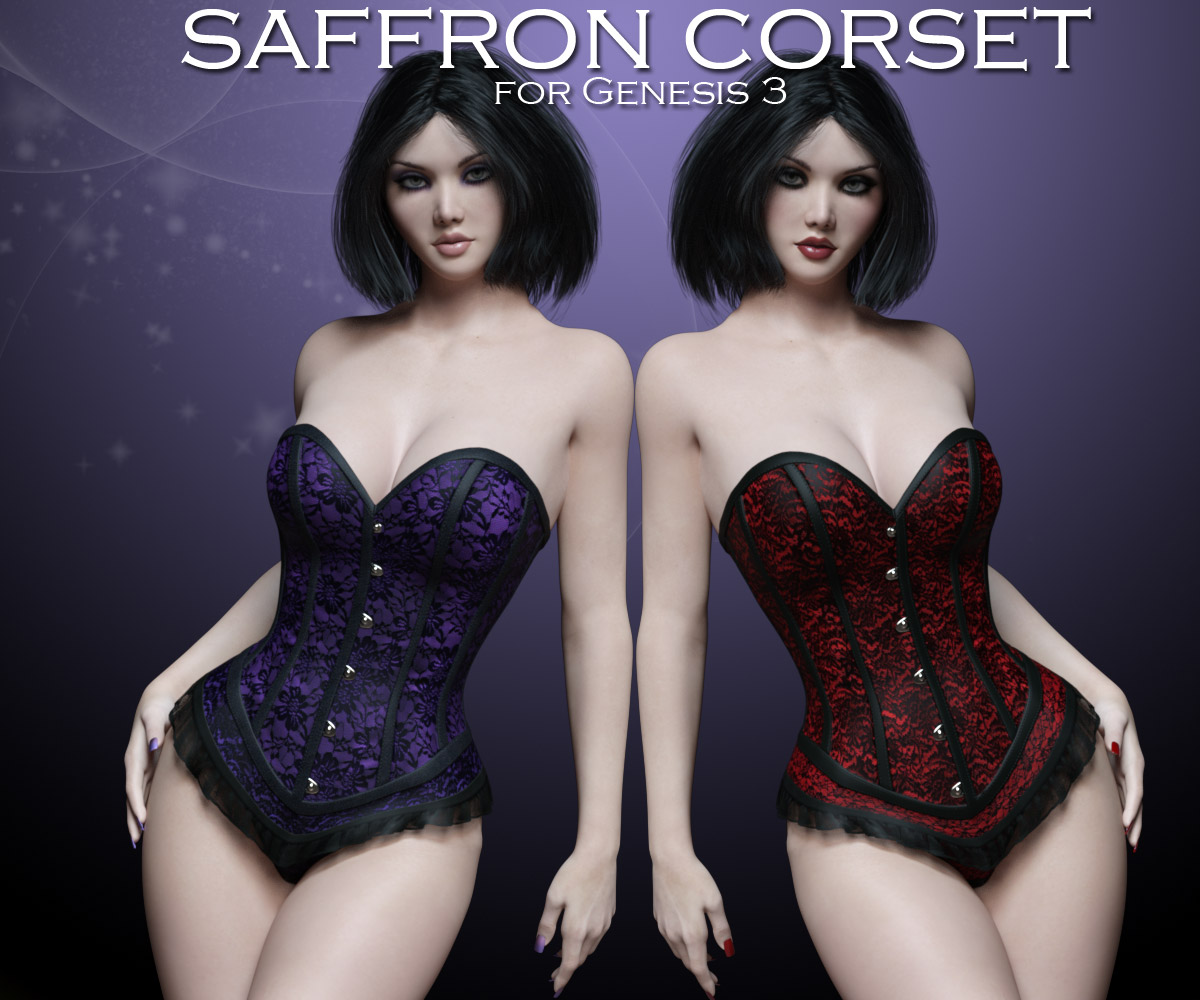 Saffron Corset for Genesis 3_DAZ3D下载站