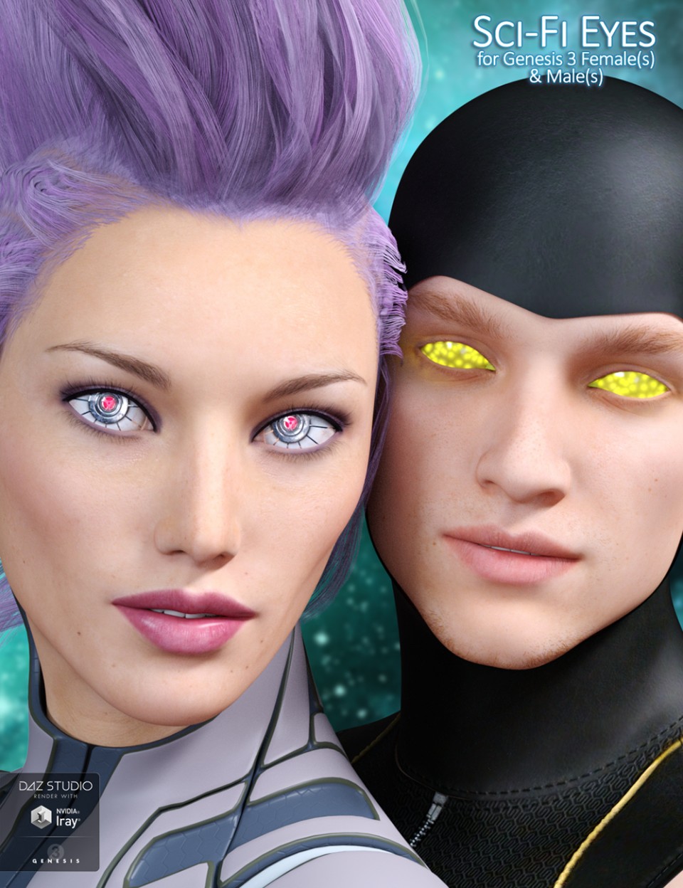 Sci-Fi Eyes for Genesis 2 & 3 Female(s) & Male(s)_DAZ3D下载站