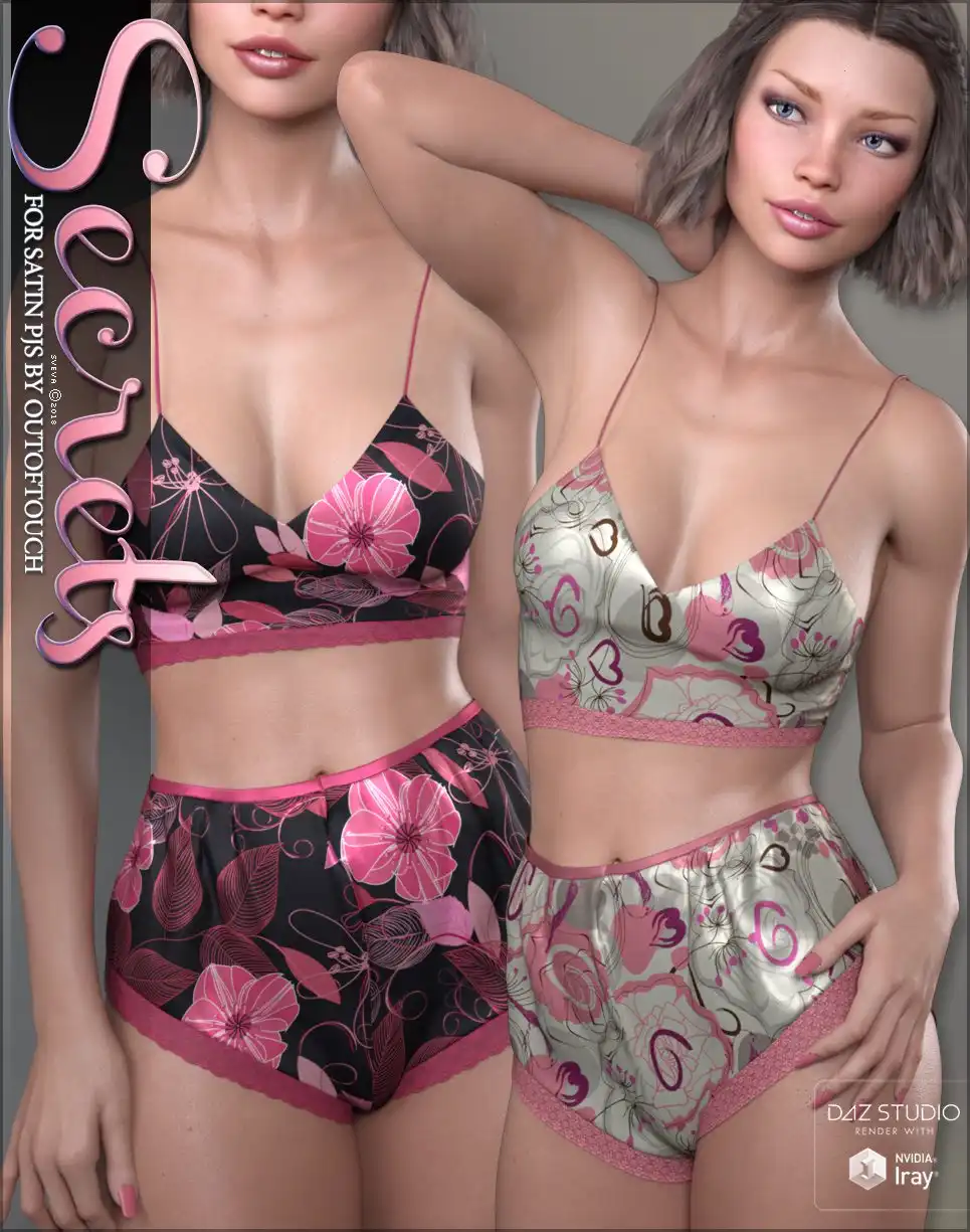 Secrets for Satin PJs Genesis 8 Females_DAZ3DDL