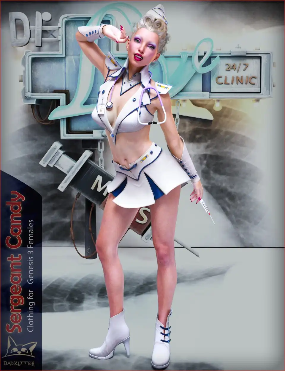 Sergeant Candy Outfit for Genesis 3 Female(s)_DAZ3DDL