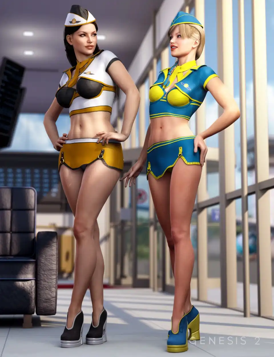 Sexy Stewardess Textures_DAZ3DDL