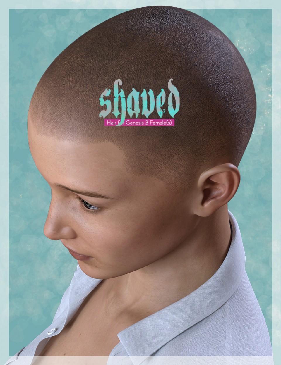 Shaved Hair for Genesis 3 Female(s)_DAZ3D下载站