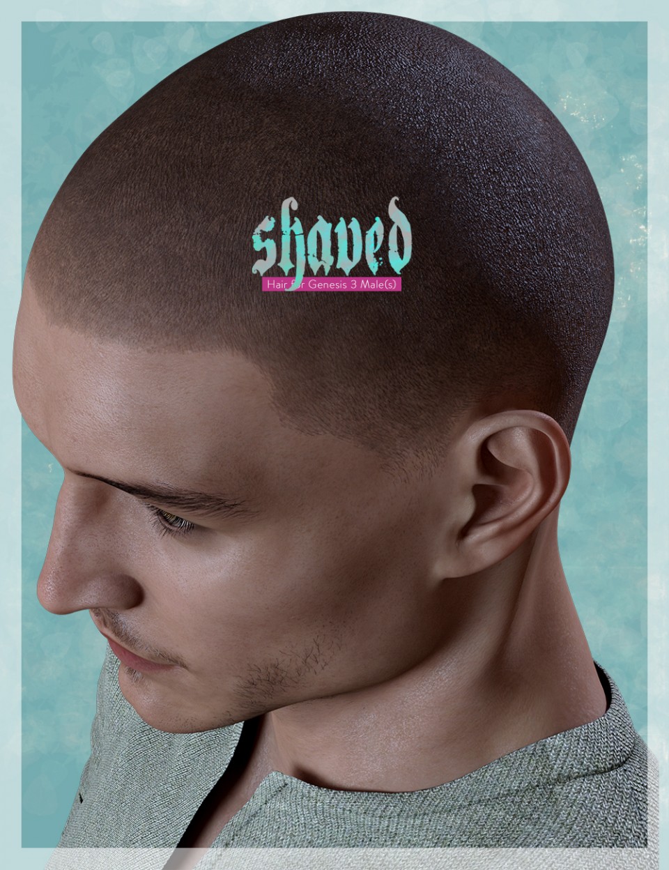 Shaved Hair for Genesis 3 Male(s)_DAZ3D下载站