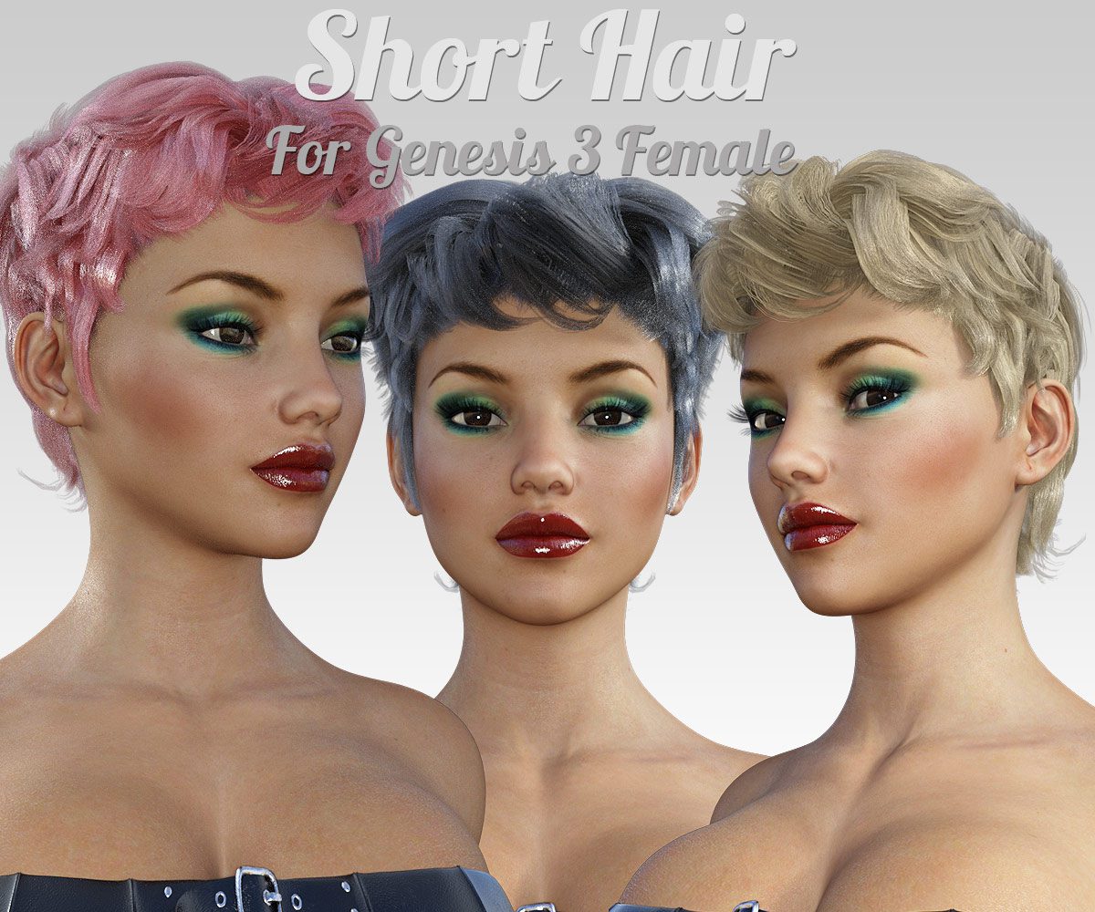 Short Hair for G3 Females_DAZ3D下载站