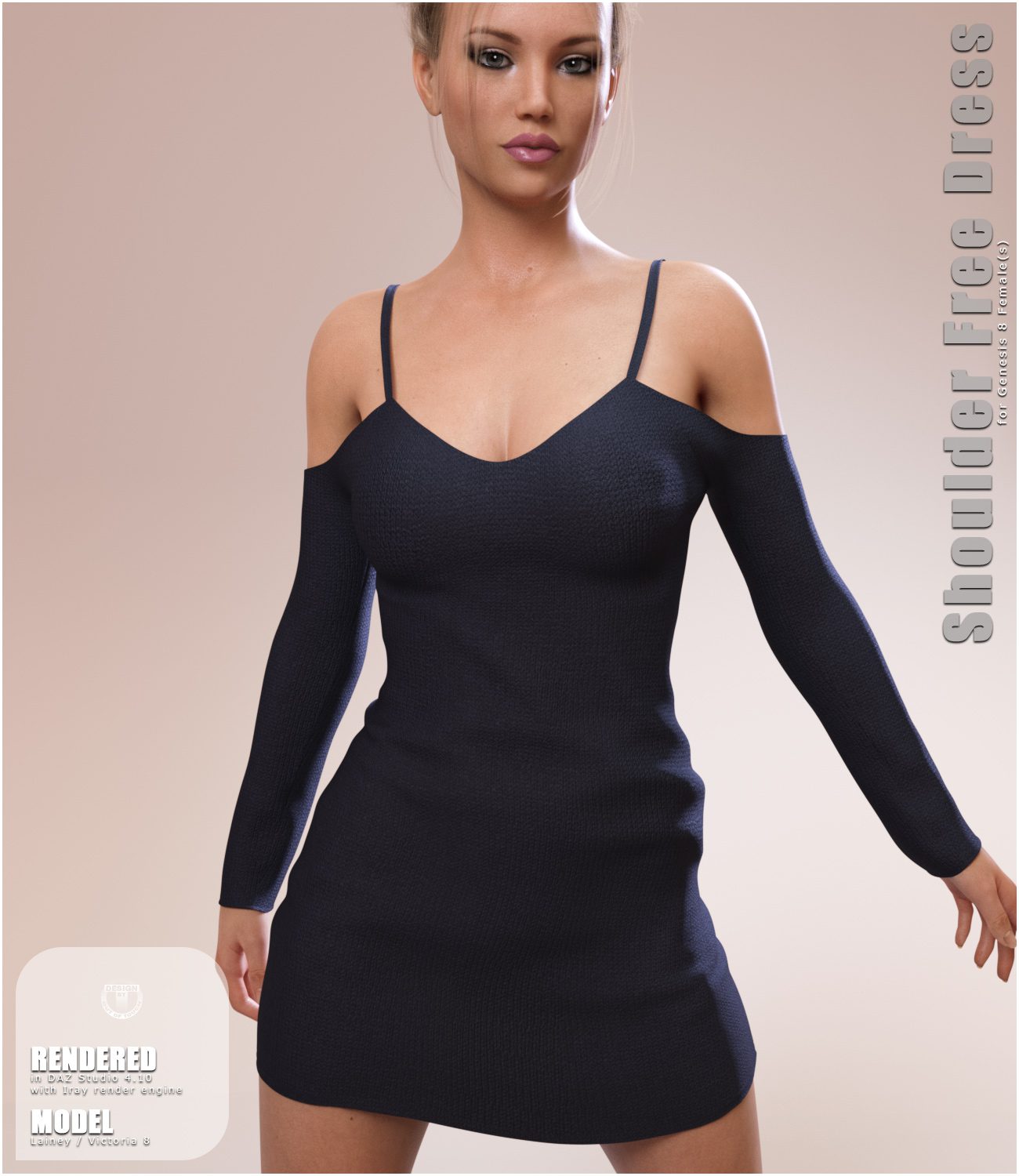 Shoulder Free Dress for Genesis 8 Females_DAZ3D下载站