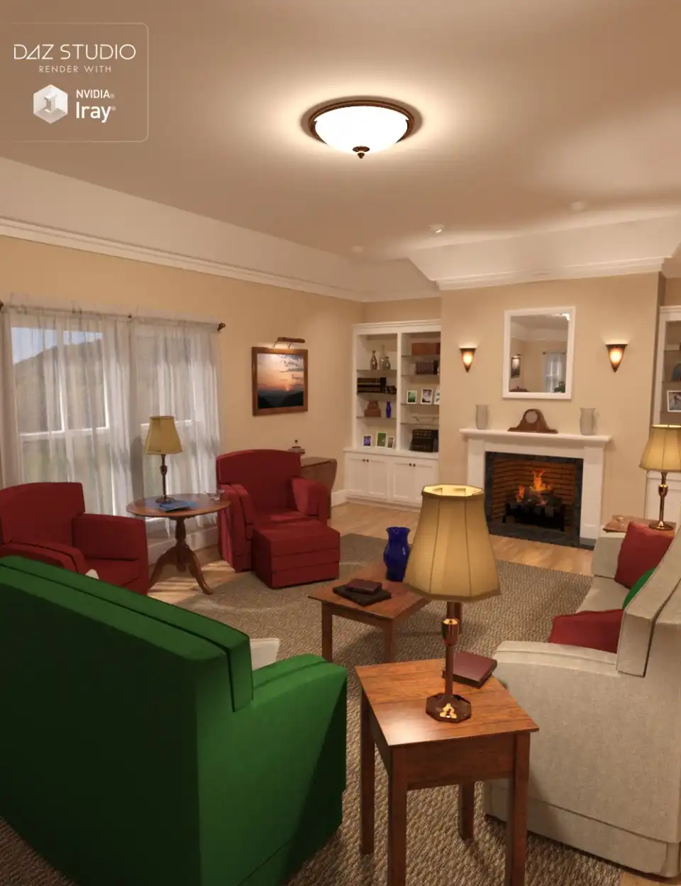 Simple Living – Living Room_DAZ3D下载站