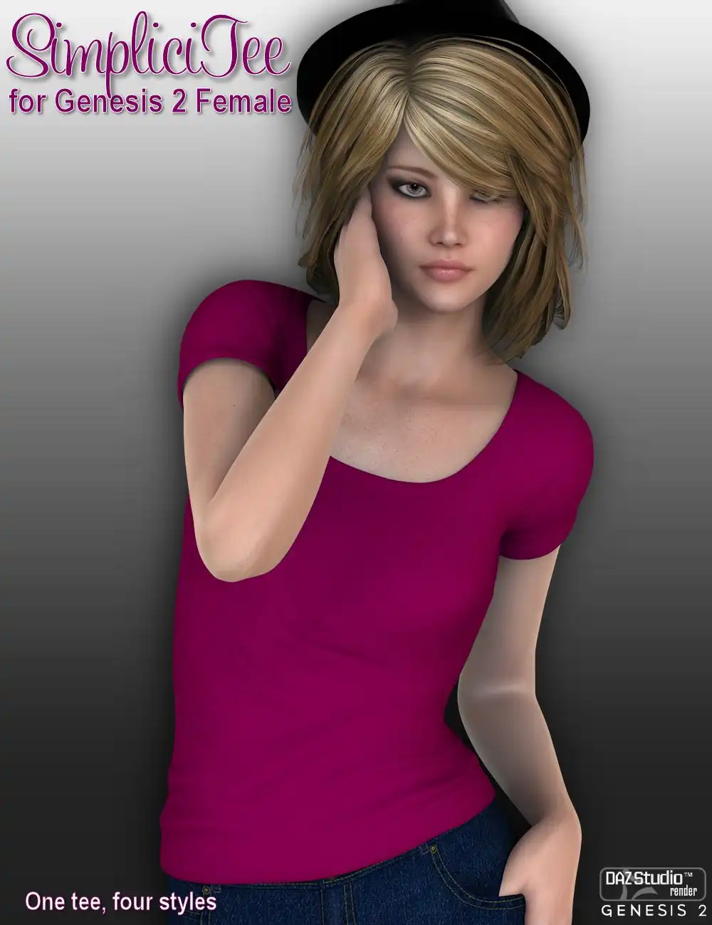 SimpliciTee for Genesis 2 Females_DAZ3DDL