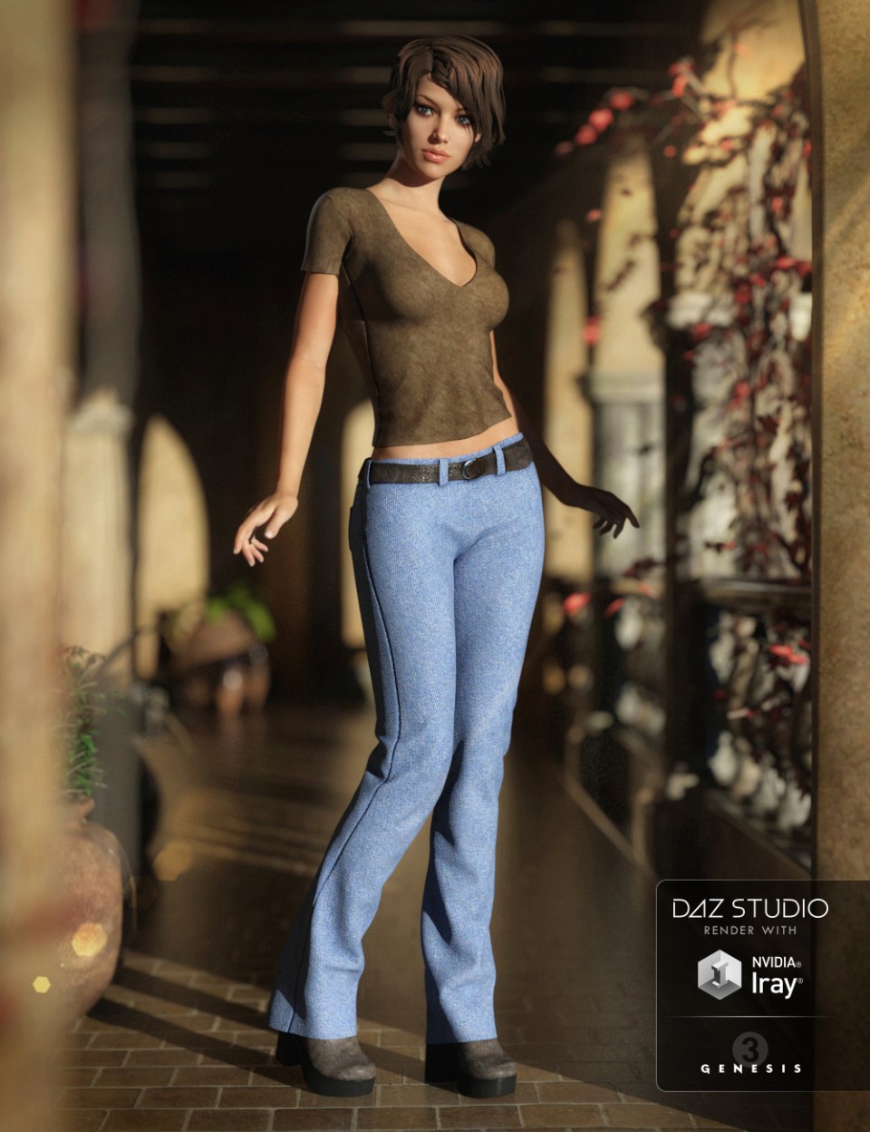 Street Casual Outfit for Genesis 3 Female(s)_DAZ3D下载站
