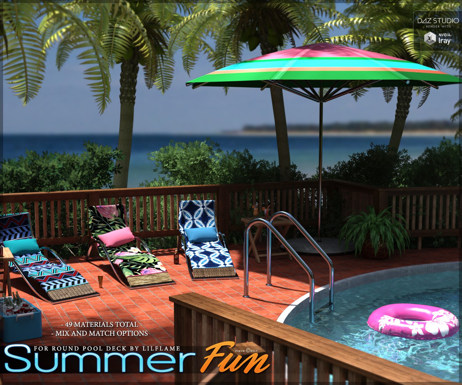Summer Fun for Round Pool Deck_DAZ3D下载站