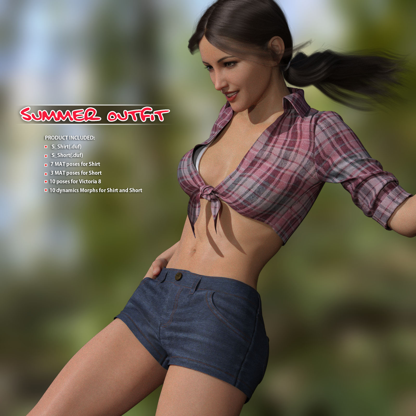 Summer Outfit for Victoria 8_DAZ3D下载站