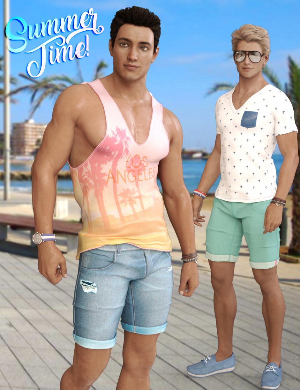 Summer Time Outfit for Genesis 3 and Genesis 8 Male(s)_DAZ3DDL