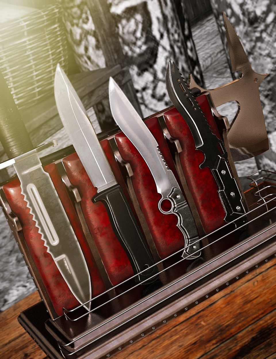 Tactical Knife Set_DAZ3D下载站