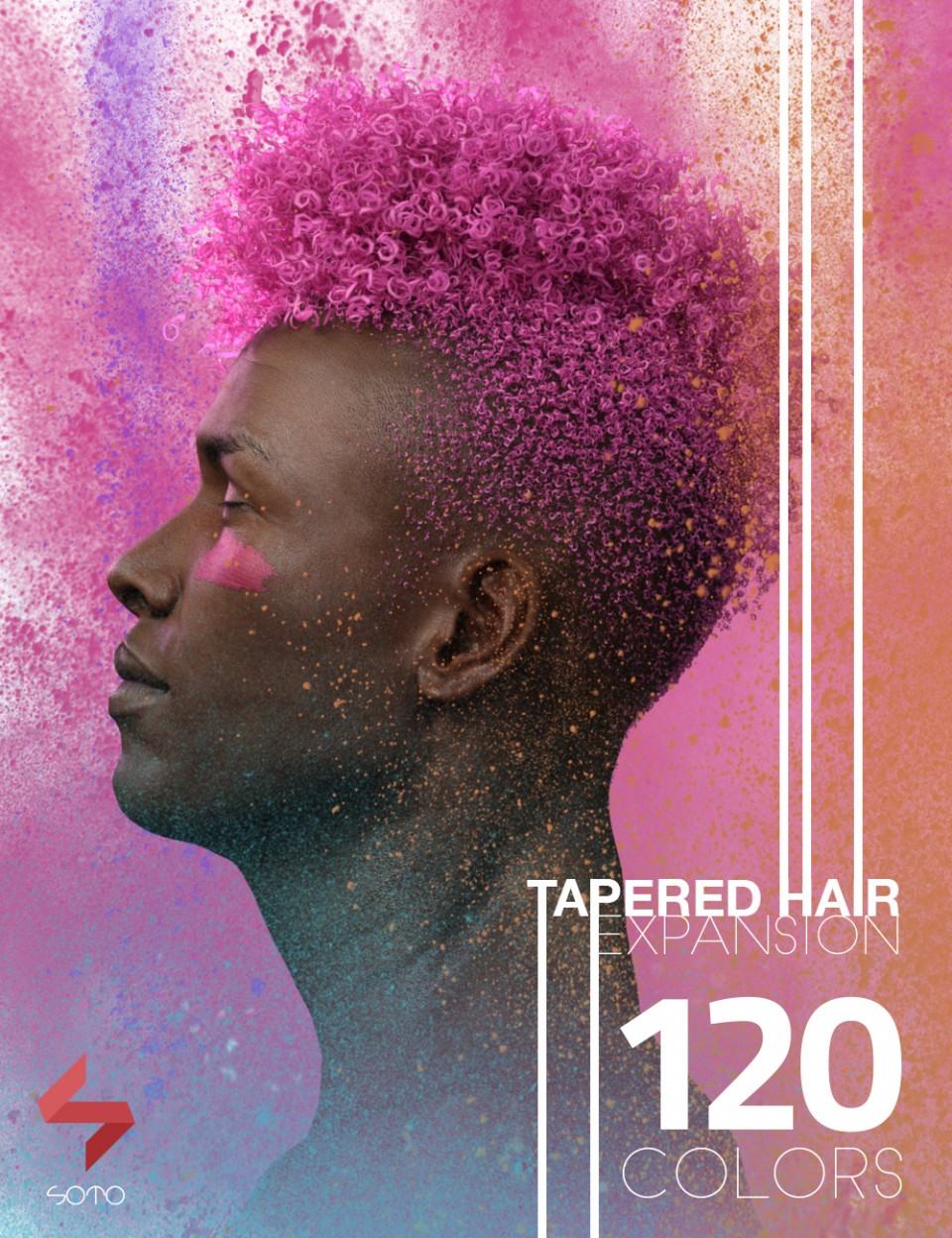 Tapered Hair Expansion for Genesis, Genesis 2, and Genesis 3_DAZ3D下载站