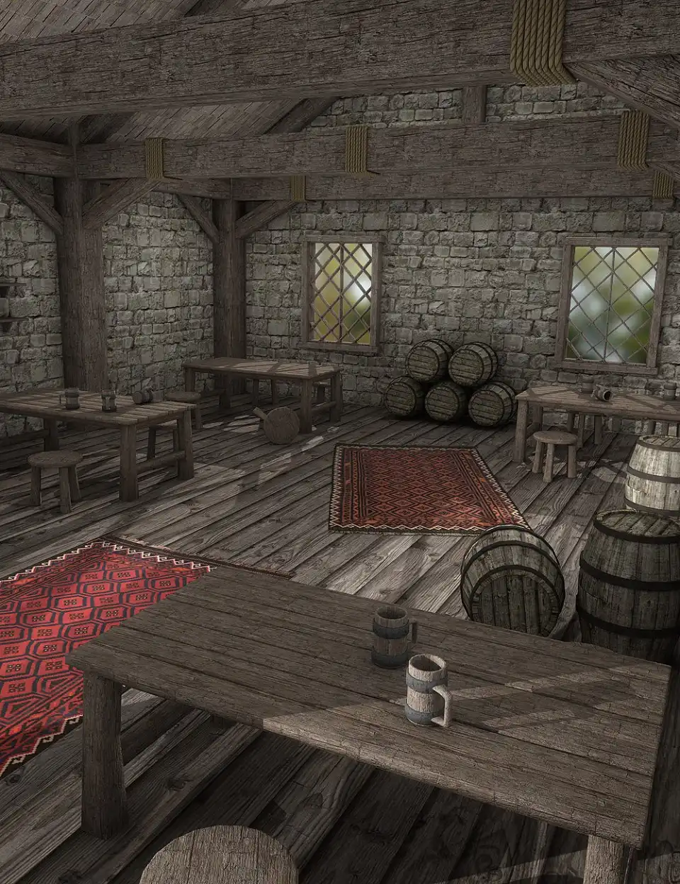 Tavern Dining Hall_DAZ3D下载站