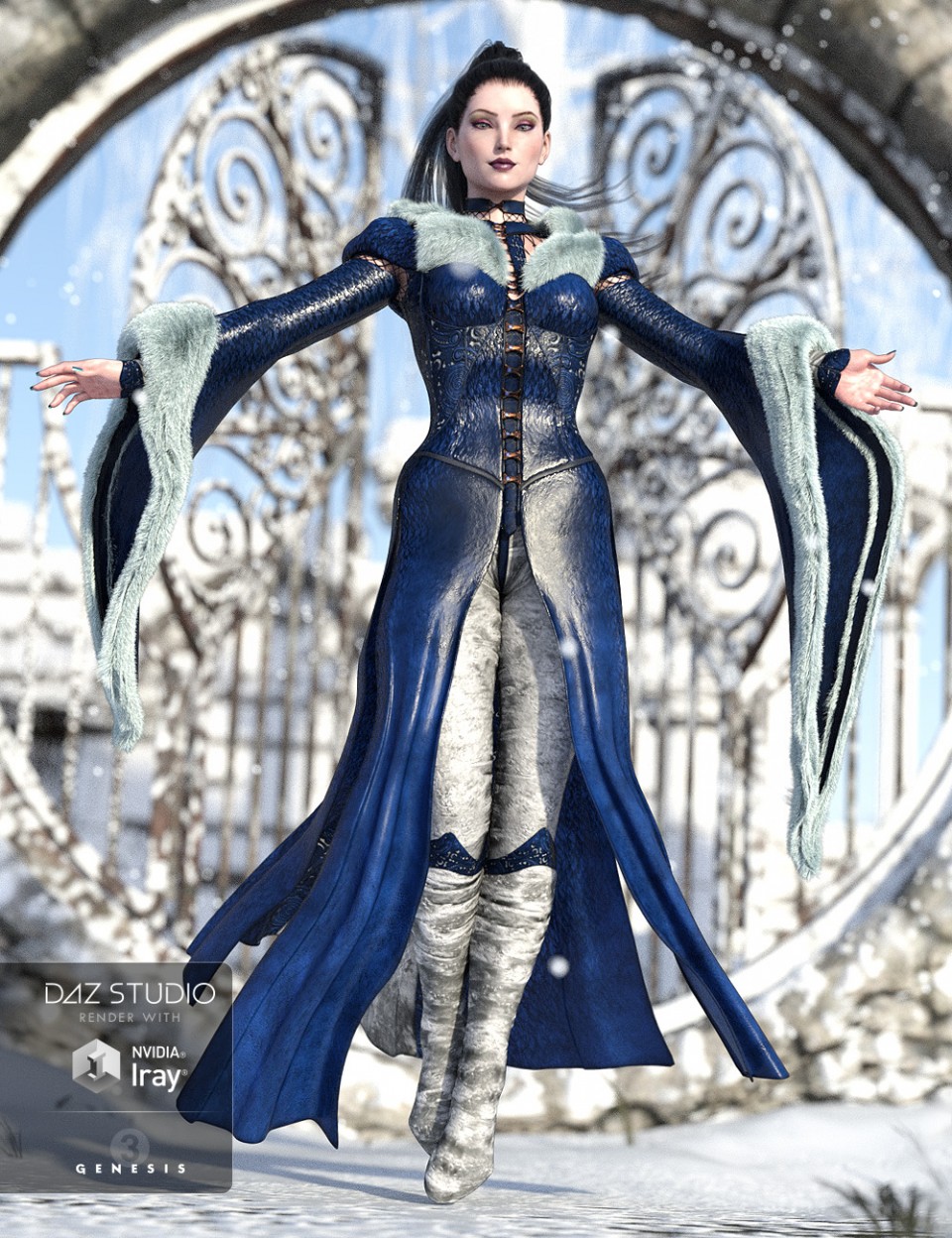 The NightQueen Wardrobe Collection for Genesis 3 Female(s)_DAZ3D下载站