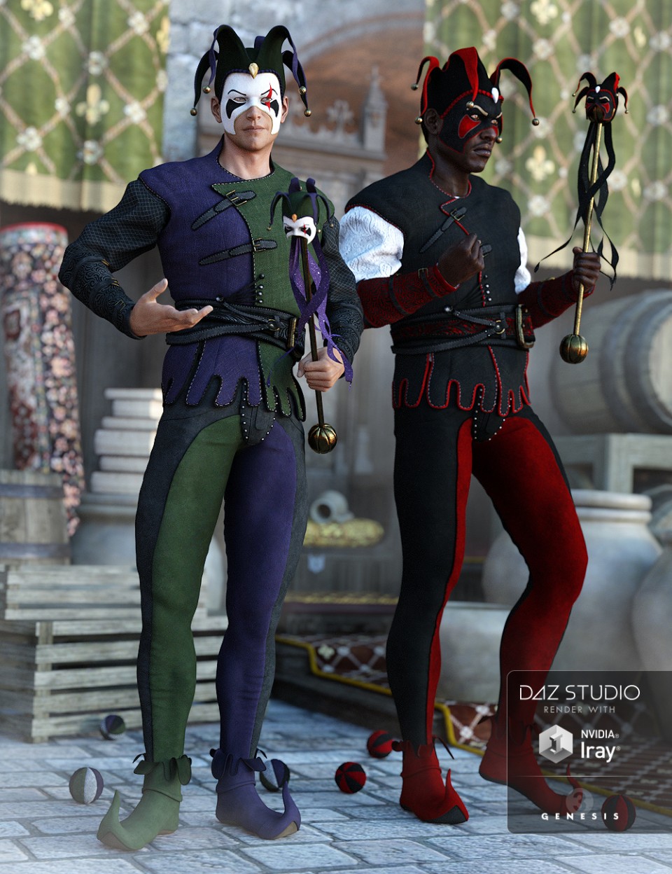 The Shadow Jester Outfit Textures_DAZ3DDL