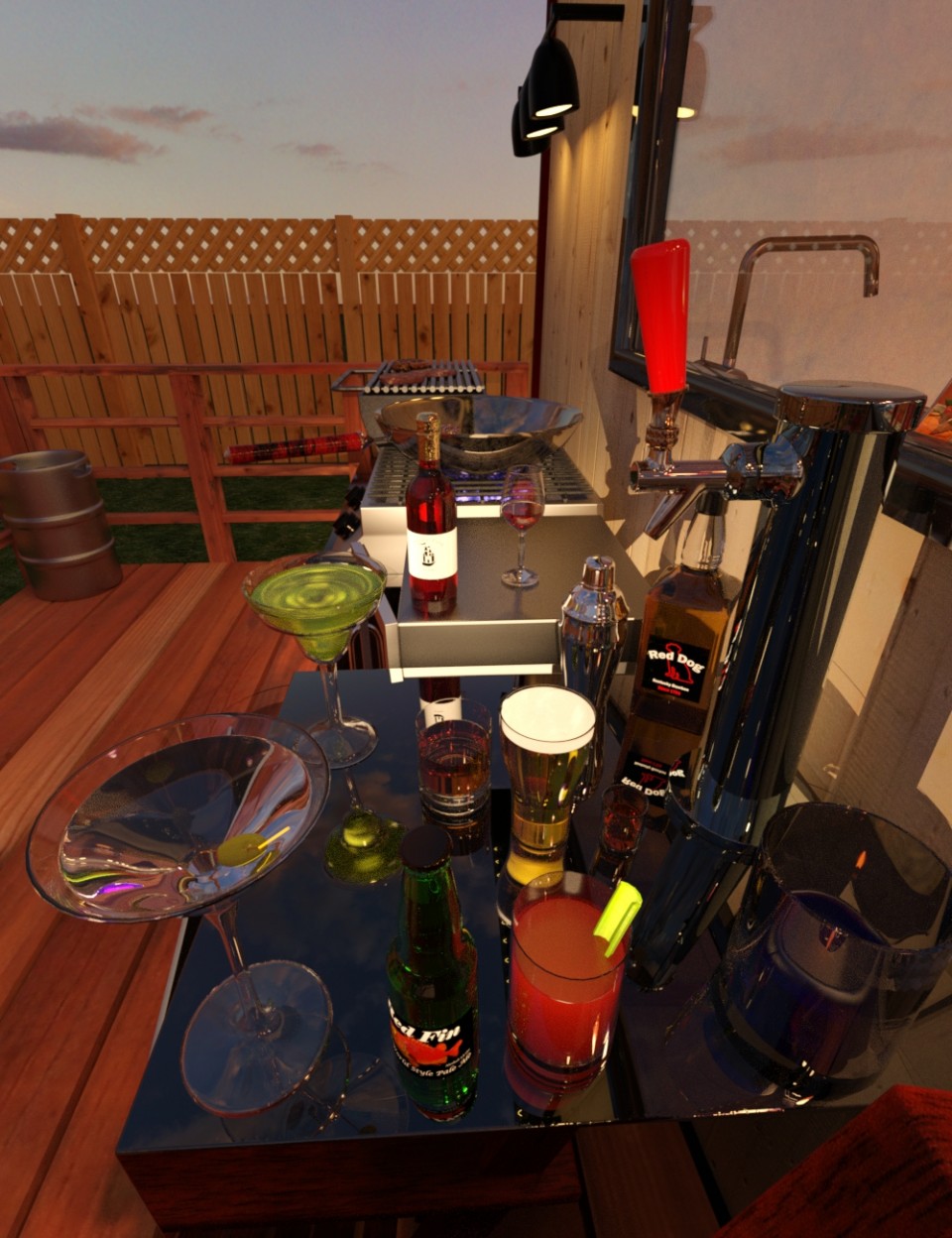 Tiny House and Deck Entertainment Props_DAZ3D下载站