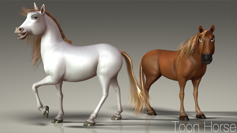 Toon Horse for the HiveWire Horse_DAZ3D下载站