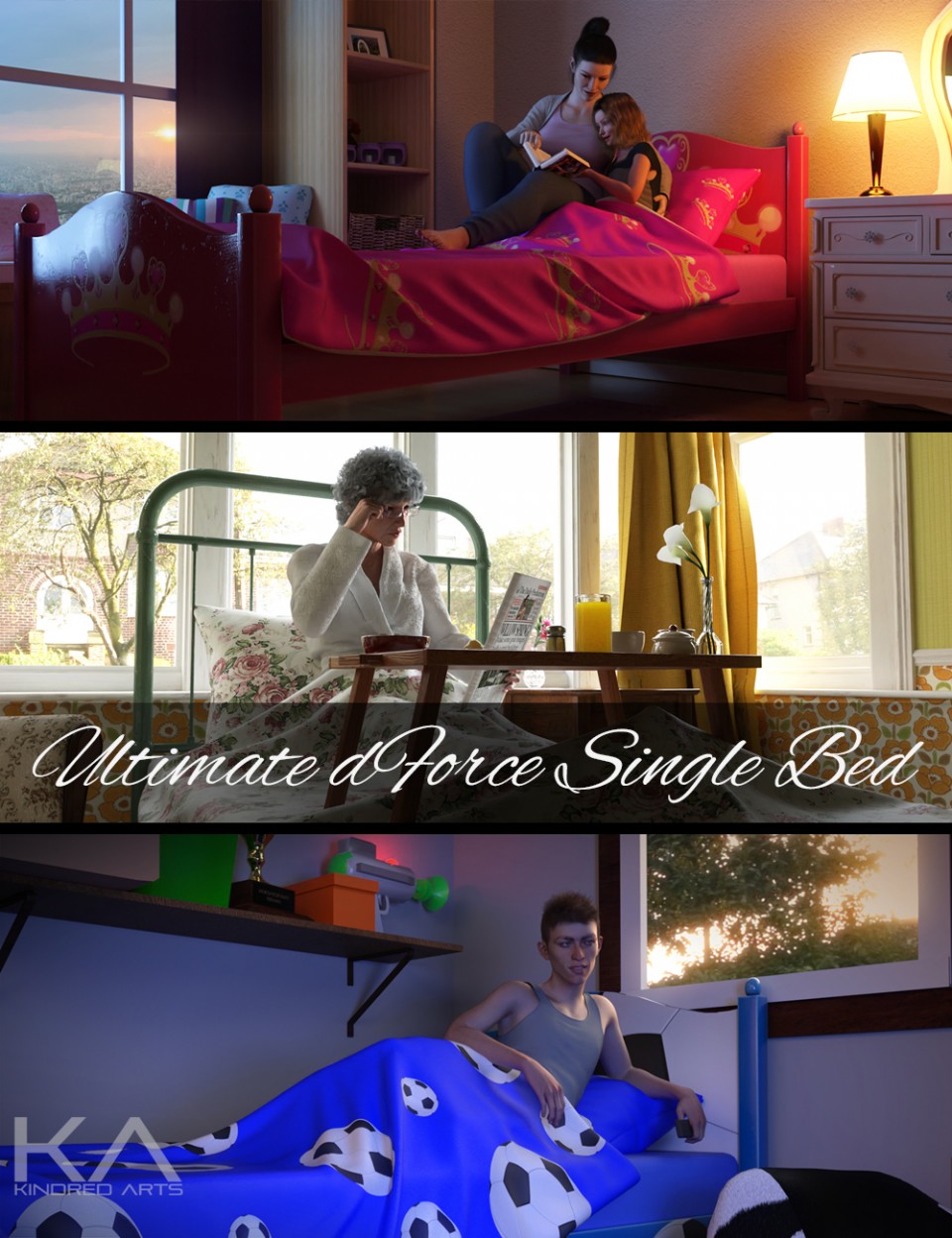 Ultimate dForce Single Bed_DAZ3D下载站