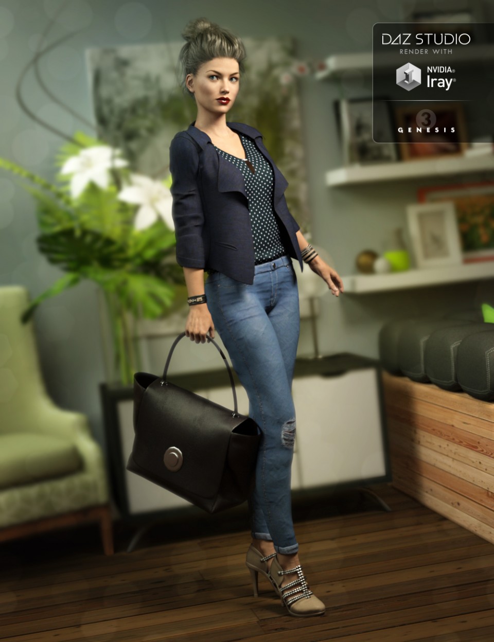 Upscale Shopper Outfit for Genesis 3 Female(s)_DAZ3D下载站