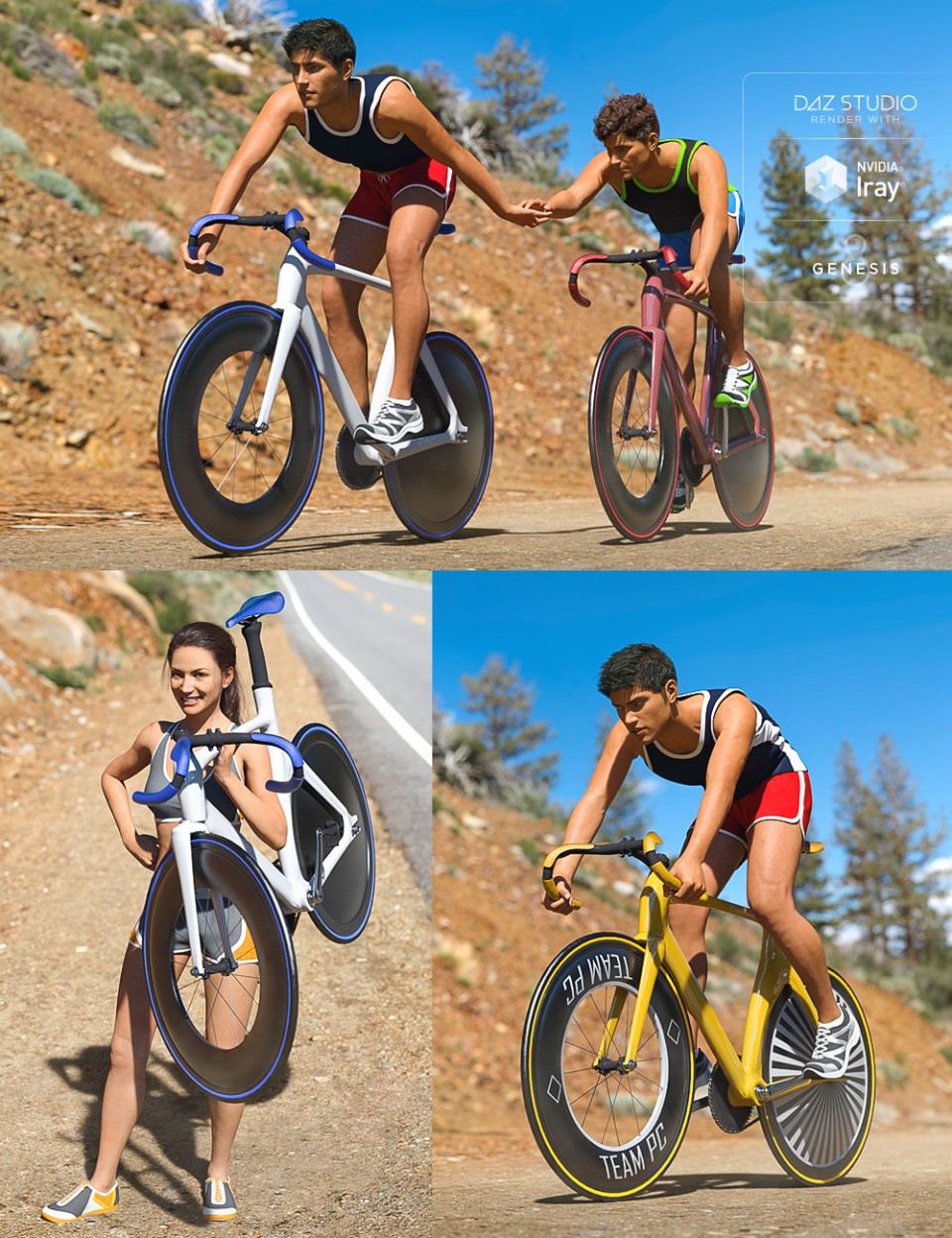 Velo Bike Racing Poses for Genesis 8_DAZ3D下载站