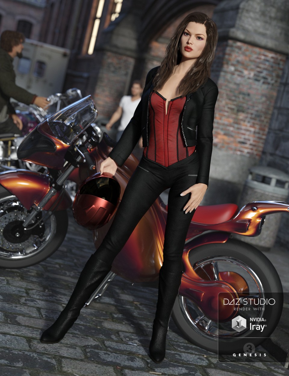 Vigilante Outfit + Textures for Genesis 3 Female(s)_DAZ3D下载站