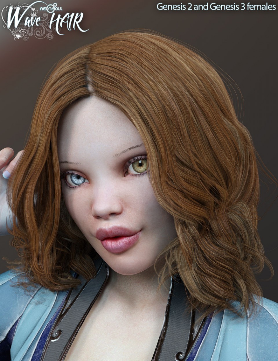 Wave Hair for the Genesis 3 Female(s) and Genesis 2 Female(s)_DAZ3DDL