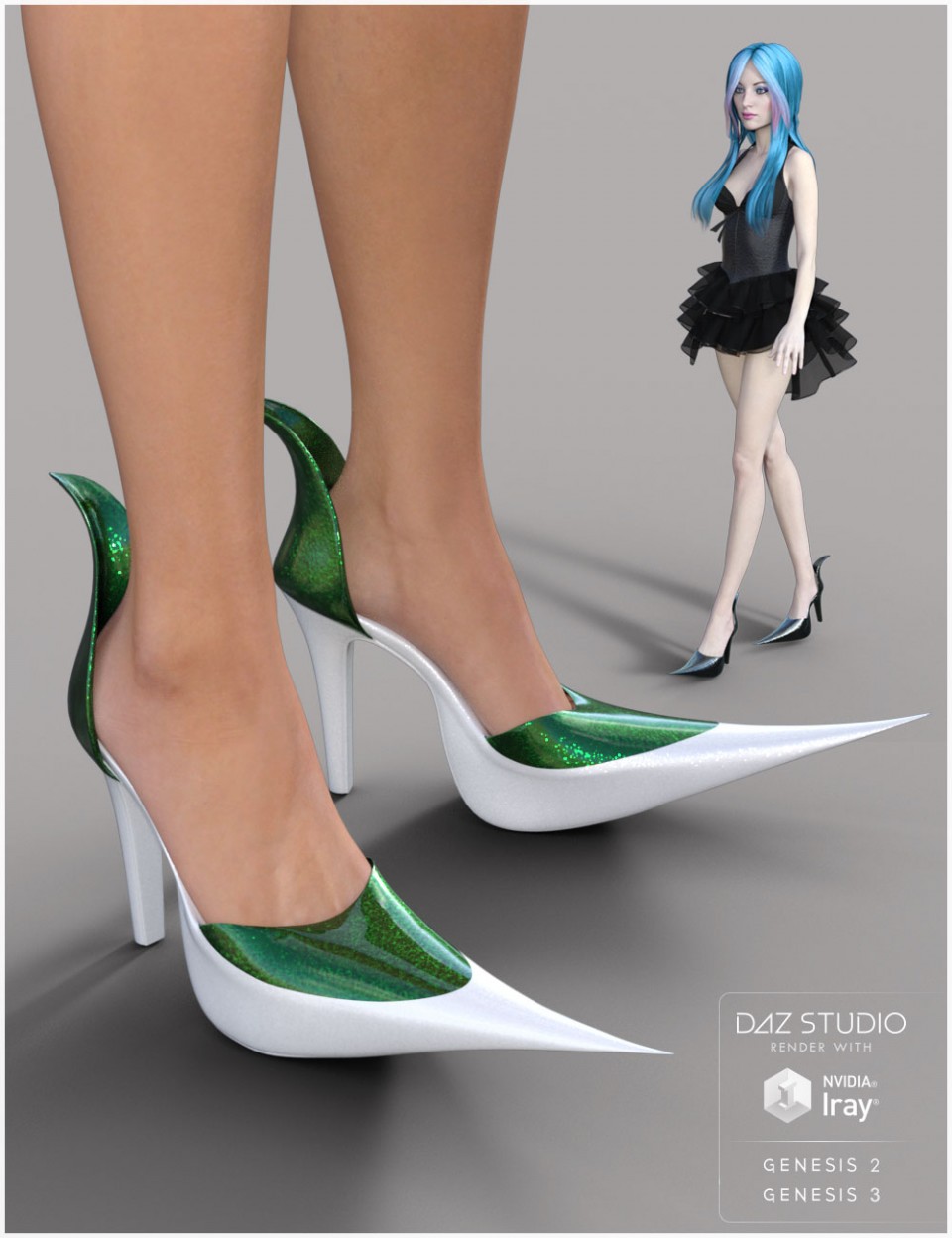 Witch Heels for Genesis 2 and 3 Female(s)_DAZ3D下载站