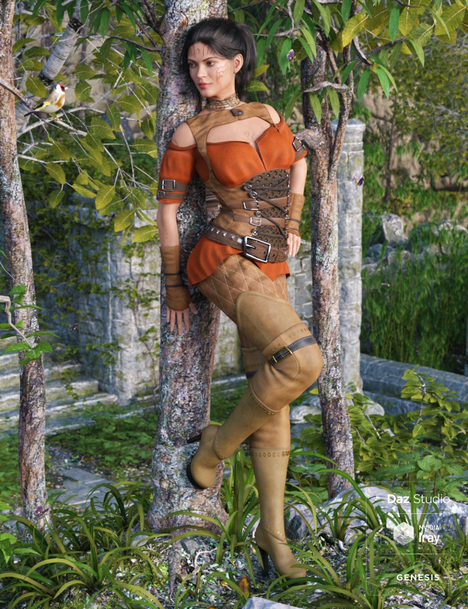 Woodland Rogue Outfit for Genesis 8 Female(s)_DAZ3DDL