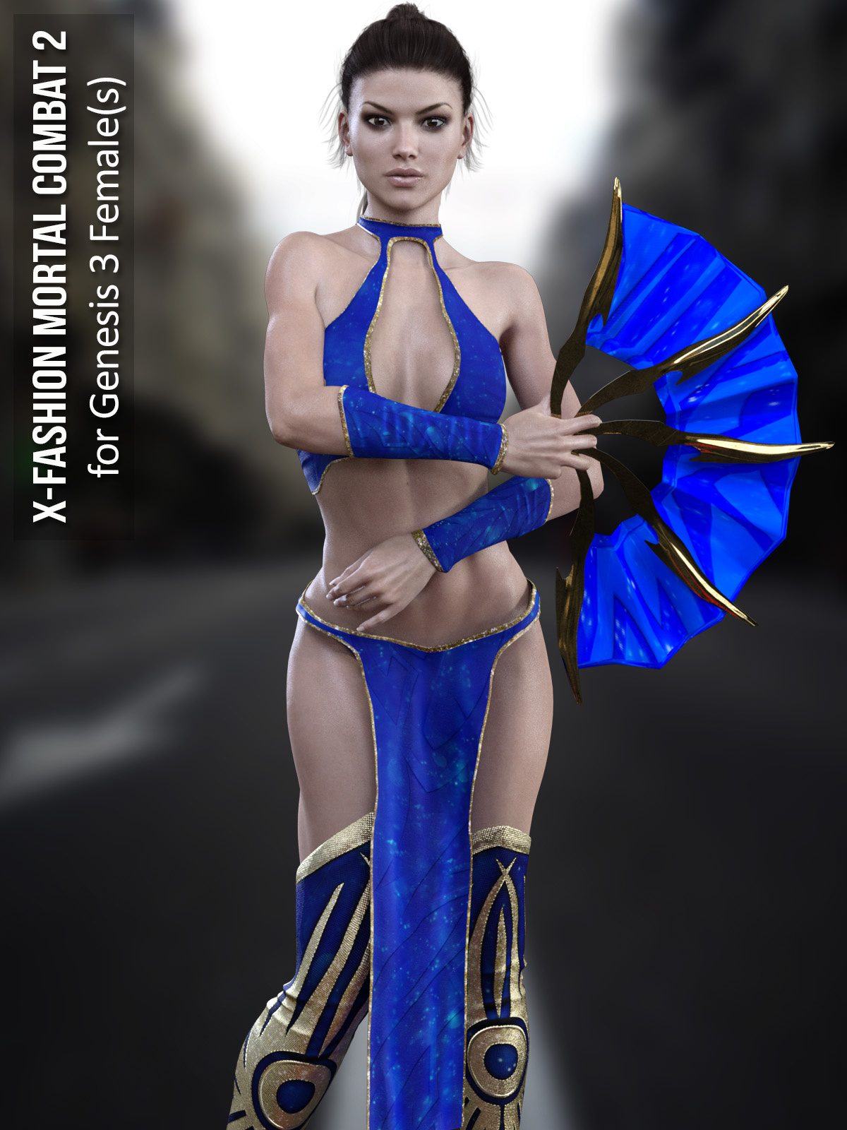 X-Fashion Combat 02 Bodysuit for Genesis 3 Females_DAZ3D下载站