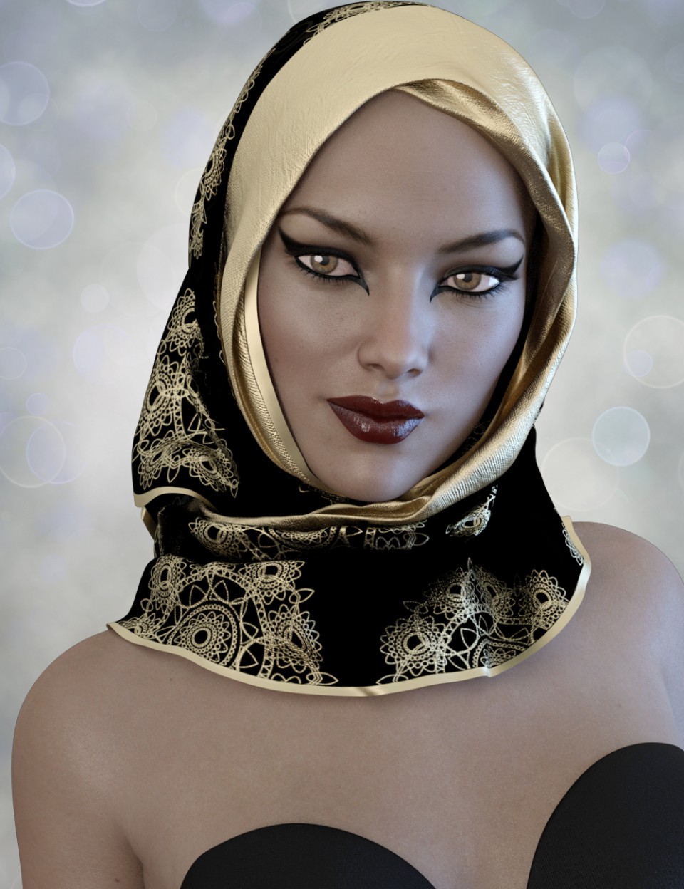X-Fashion Hijab for Genesis 3 Female(s)_DAZ3D下载站