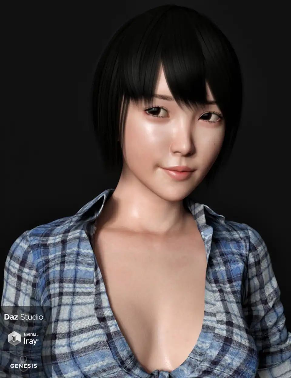 Yuna Character and Hair for Genesis 8 Female_DAZ3D下载站