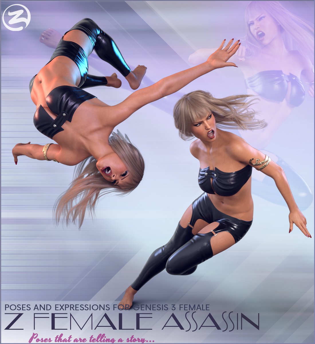 Z Female Assassin – Poses for the Genesis 3 Female(s)_DAZ3D下载站
