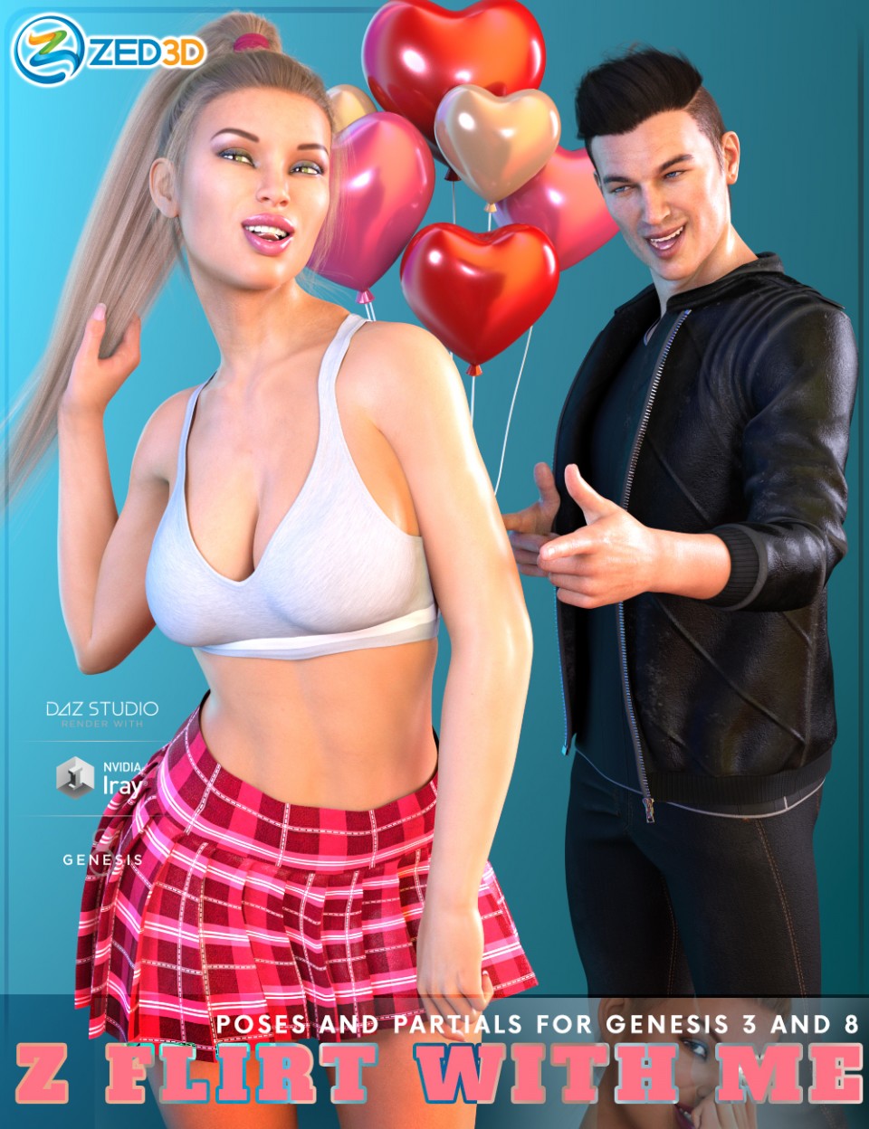 Z Flirt With Me Poses and Expressions for Genesis 3 and 8_DAZ3DDL