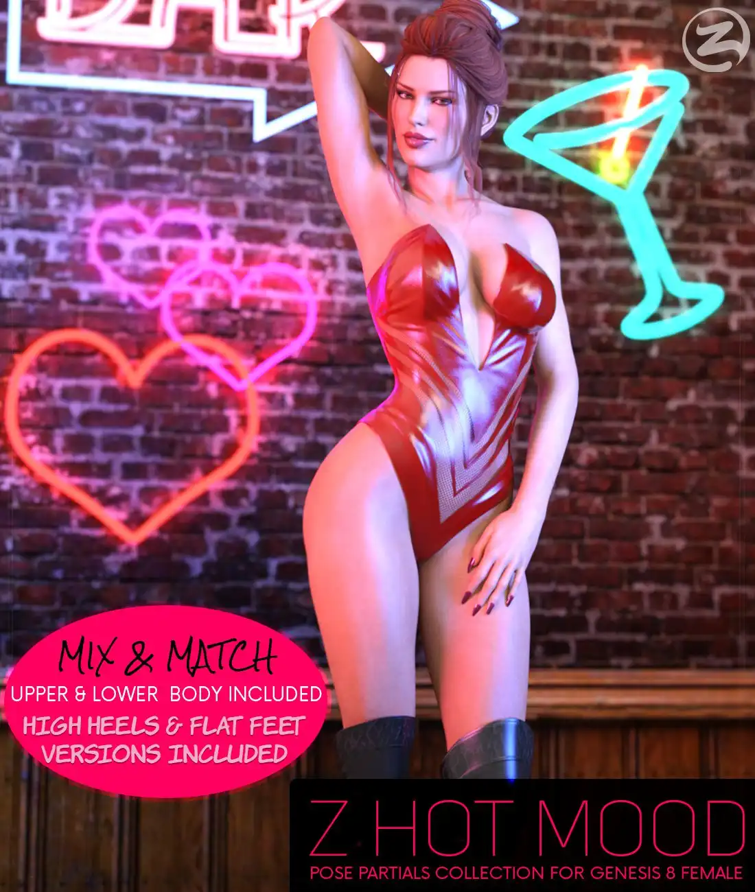 Z Hot Mood – Poses and Partials for the Genesis 8 Females_DAZ3D下载站