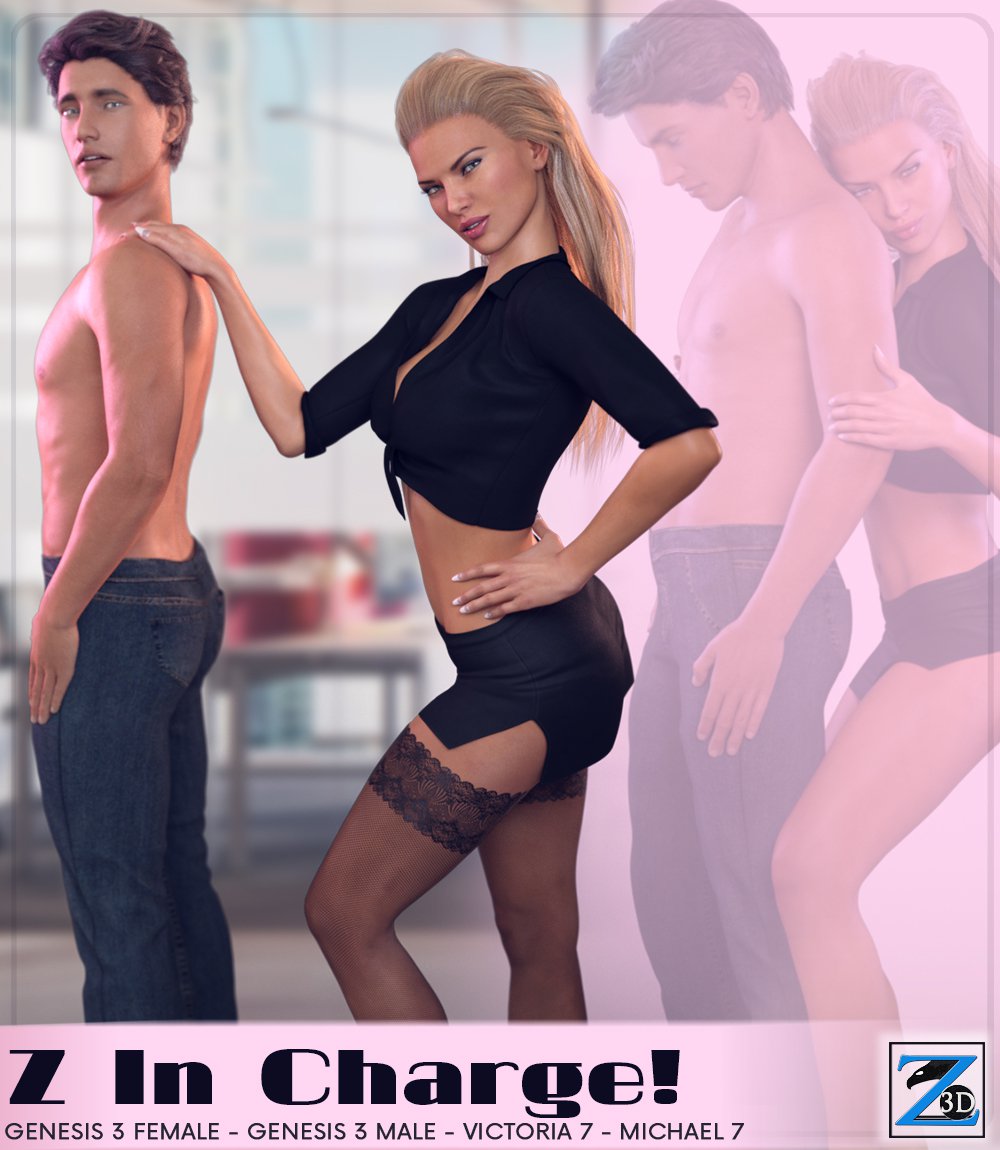 Z In Charge – Poses for Genesis 3 Male & Female/ Michael & Victoria 7_DAZ3D下载站