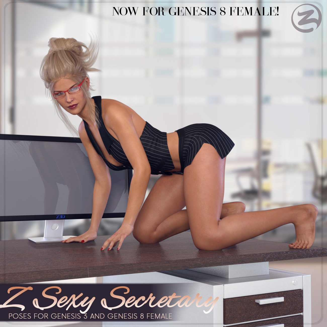 Z Sexy Secretary – Poses for Genesis 3 and Genesis 8 Female(s)_DAZ3D下载站