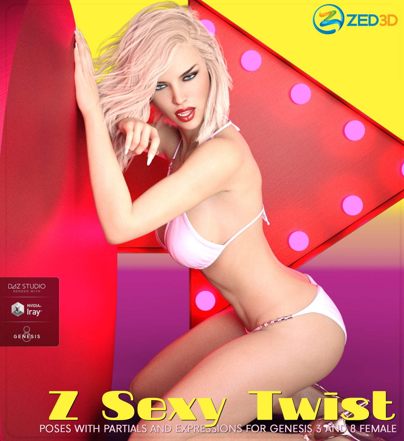 Z Sexy Twist – Poses with Partials for Genesis 3 and 8 Females_DAZ3D下载站