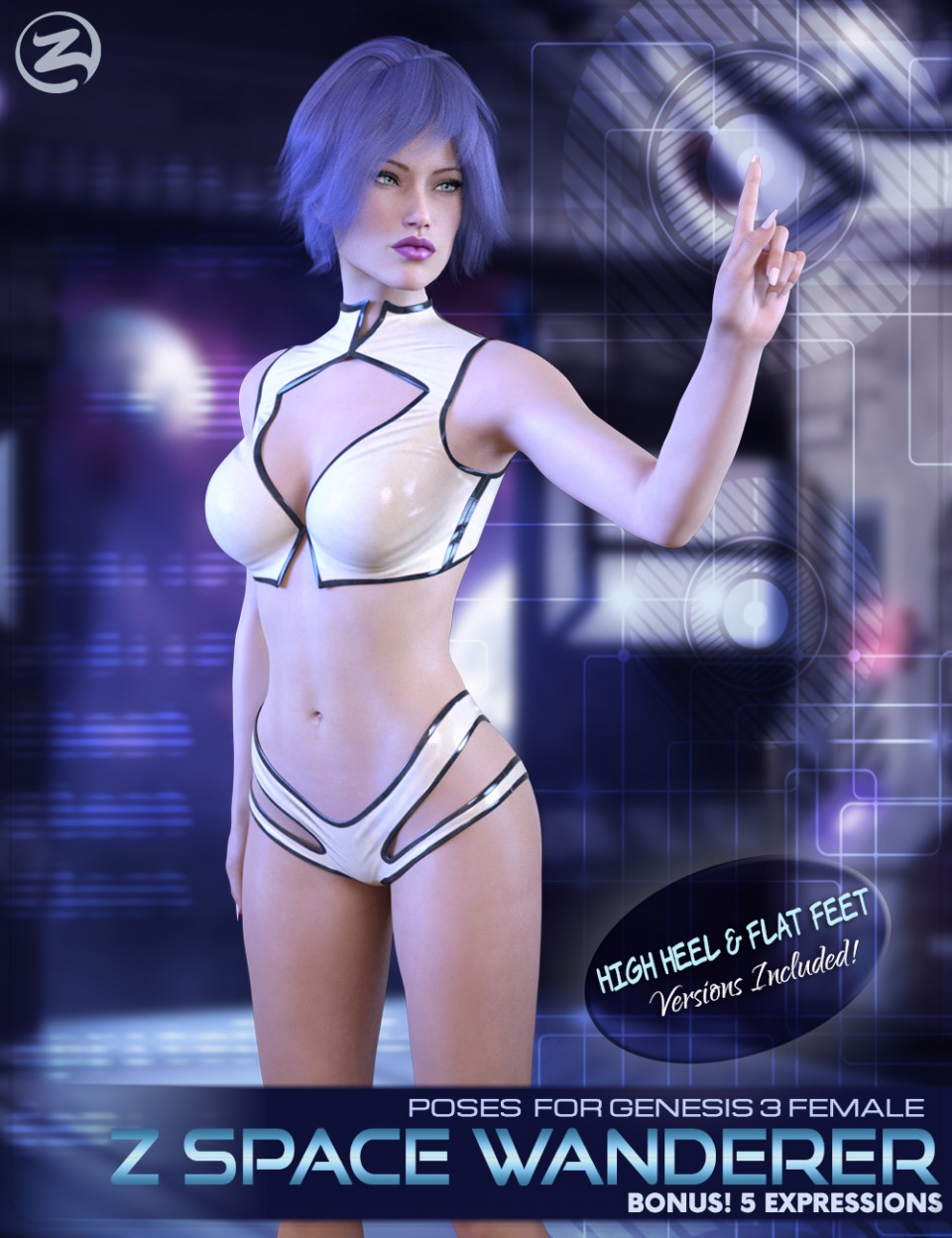 Z Space Wanderer – Poses and Expressions for Genesis 3 Female_DAZ3D下载站