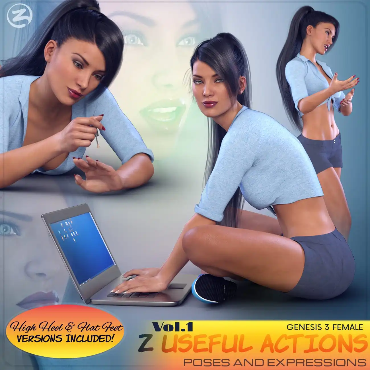 Z Useful Actions – Poses and Expressions for the Genesis 3 Females_DAZ3D下载站