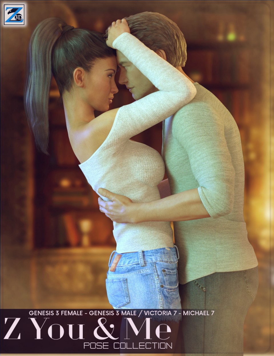 Z You & Me – Pose Collection for Genesis 3 Male & Female – Michael 7 & Victoria 7_DAZ3D下载站