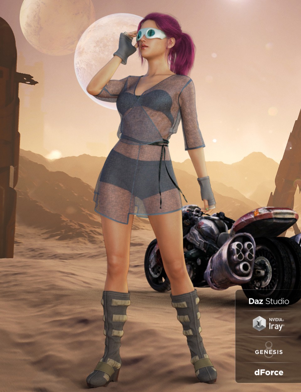 dForce Alternate Future Outfit for Genesis 8 Female(s)_DAZ3D下载站