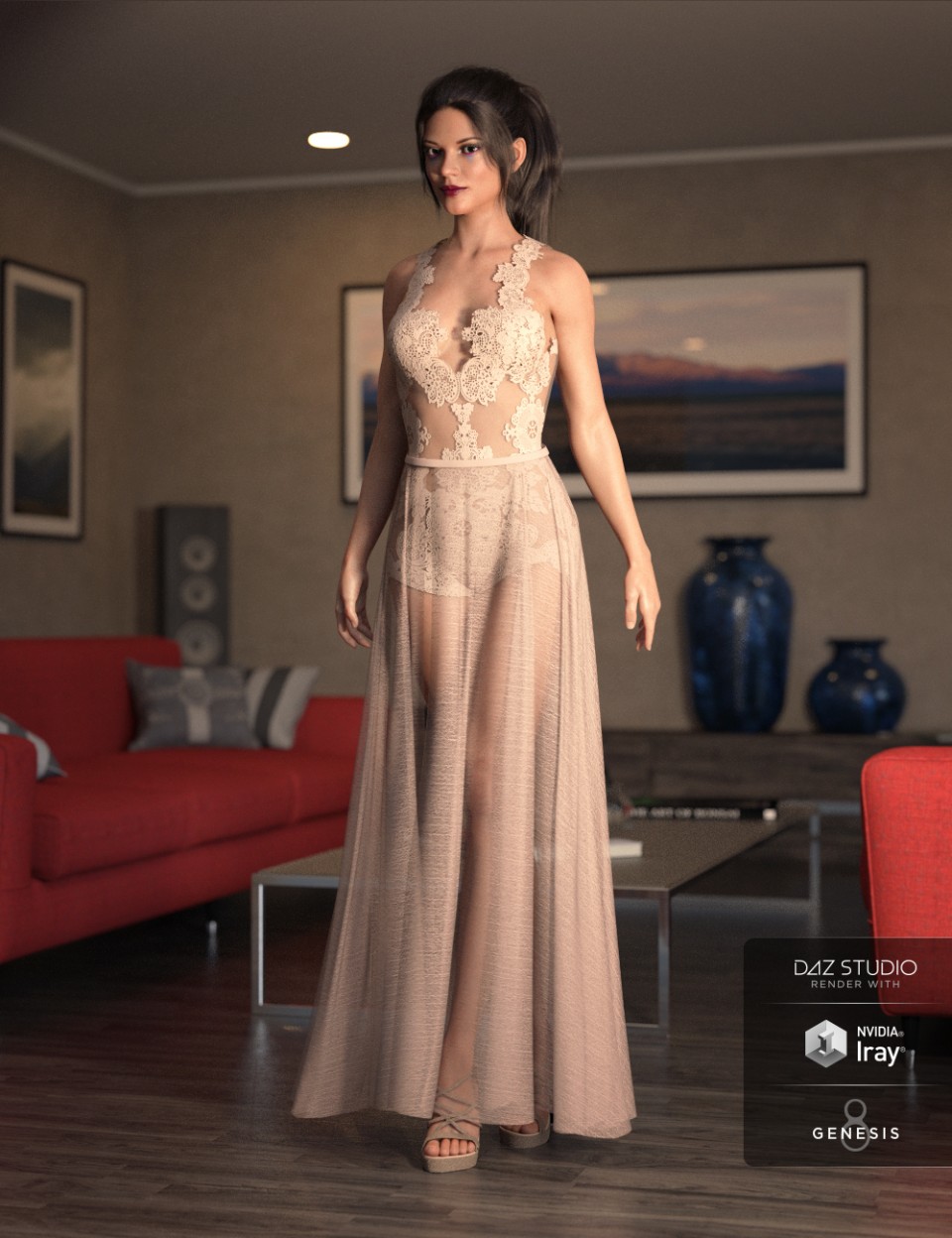 dForce Chantilly Chic Outfit for Genesis 8 Female(s)_DAZ3D下载站