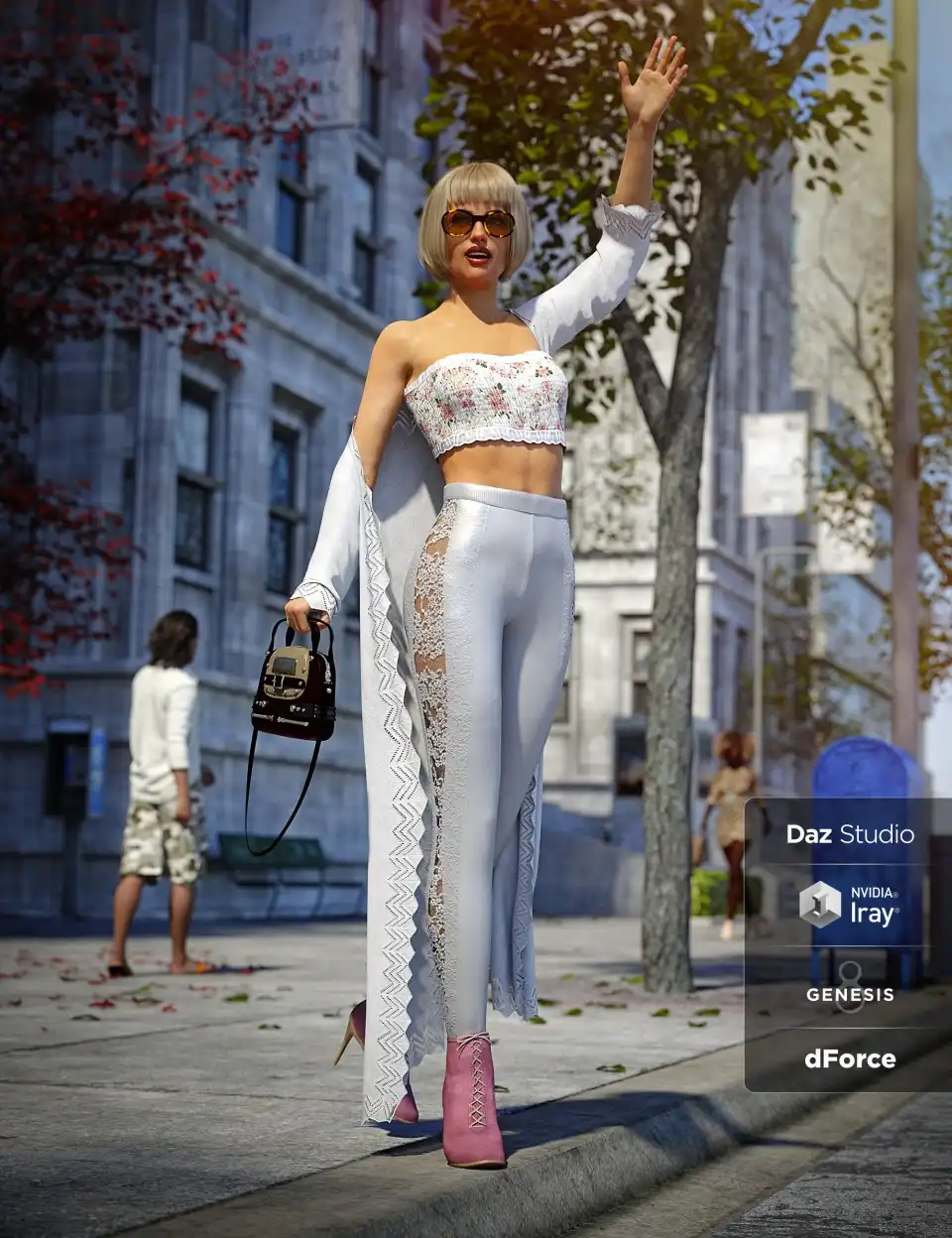dForce Day Out Outfit for Genesis 8 Female(s)_DAZ3D下载站
