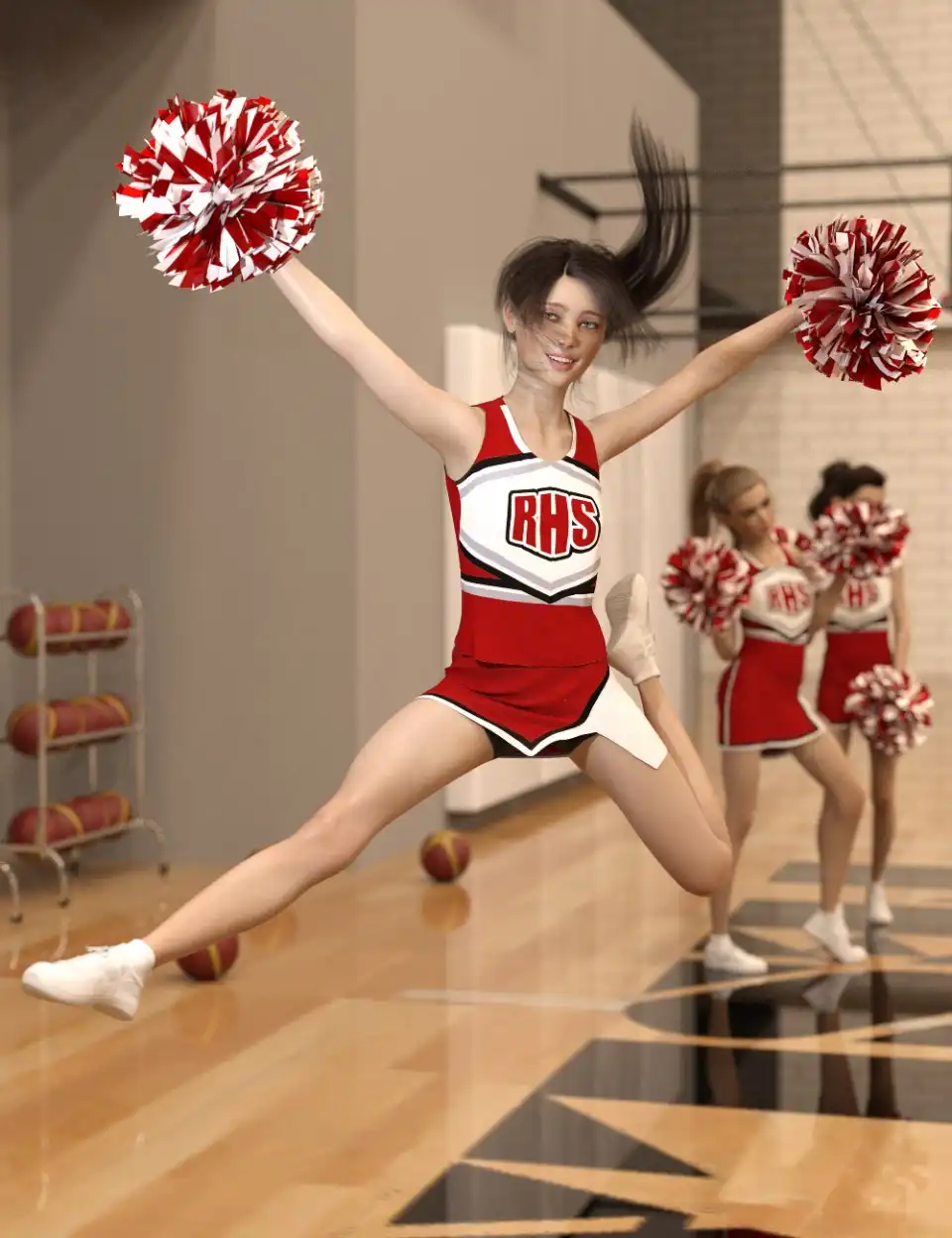 dForce High School Cheer for Genesis 8 Female(s)_DAZ3D下载站