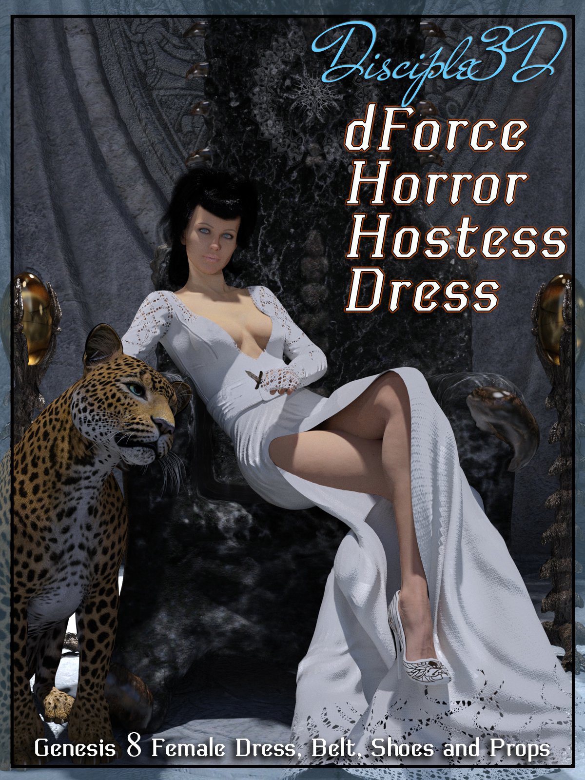 dForce Horror Hostess Dress for G8F_DAZ3D下载站